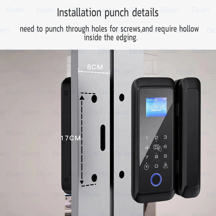 Tuya BLE Fingerprint RFID Card Password Unlock Smart Lock for Wooden Glass Sliding Door