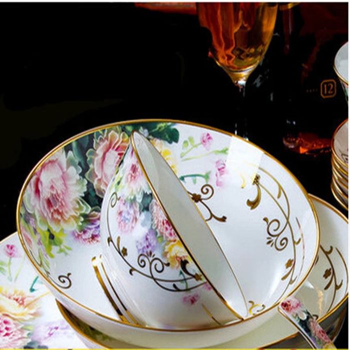 The dishes in Jingdezhen set 60 high-grade ceramic tableware tableware bowl head bone china