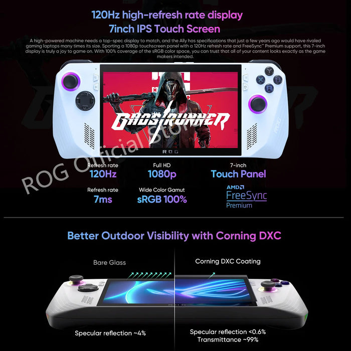 Original ASUS ROG Ally 7 INCH 120Hz FHD IPS Handheld Game Console AMD Ryzen Z1 Extreme Video Gaming Retro Console 512GB win 11