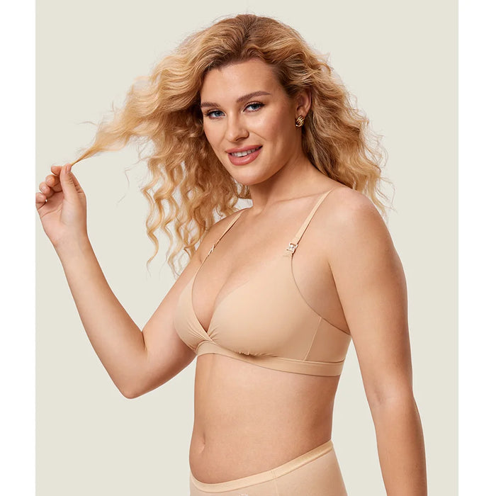 MOMANDA Natural Fit Crossover Maternity Nursing Bra Wire Free Pregnant Women's Breast Feeding Linerie Pregency Accessories A123