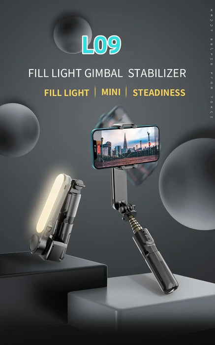 AliExpress Collection Handheld Gimbal Stabilizer Selfie Stick L09 Bluetooth Mobile Phone Holder Adjustable Fill Light Selfie