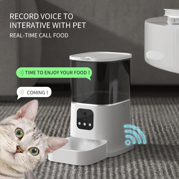 Automatic Pet Feeder Camera 6L Auto Camera Pet Dry Food Feeder Dog Cat High Quality Wifi Camera Pet Bowls & Feeders