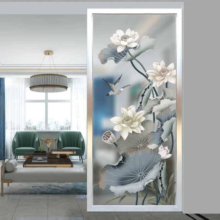 Art glass simple modern screen partition wall home improvement living room frosted transparent entrance