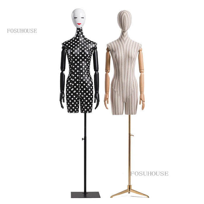 Mannequins Body for High-end Clothing Store Model Props Female Upper-body Window Display Stand with Head Dummy Mannequin Stand U