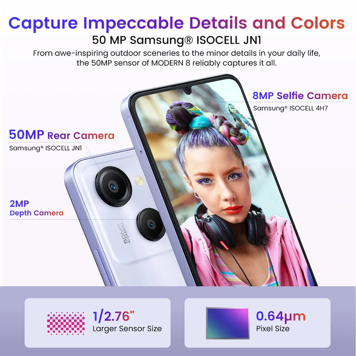 New OSCAL MODERN 8 Smartphone 6.75inch Display Octa Core 128GB/256GB 50MP Camera Mobile Phone 6000mAh Battery 18W Fast Charging