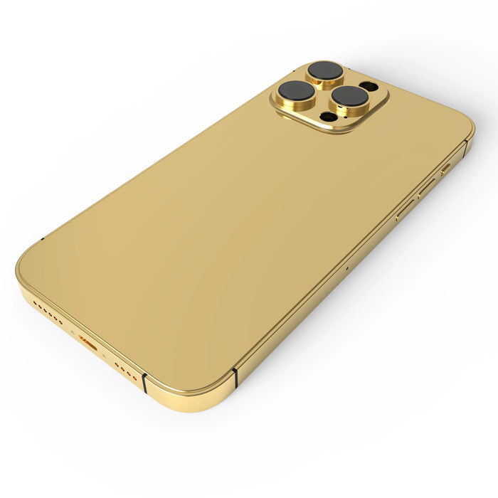 24K Gold Housing For iPhone 14 Pro Max Replacement Battery Cover For 14 Pro With Gold Side Button Back Shell Limited Edition