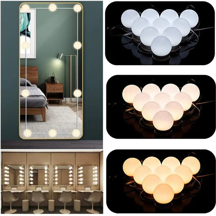 Makeup Mirror Light Led Dressing Table Light USB 12V Lighting Dimmable Wall Panels Bathroom Makeup Mirror Light Women Gift