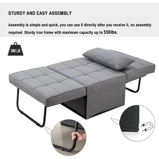 Sofa Bed,4 in 1 Multi Function Folding Ottoman Sleeper Bed,Modern Convertible Chair Adjustable Backrest Couch for Living Room