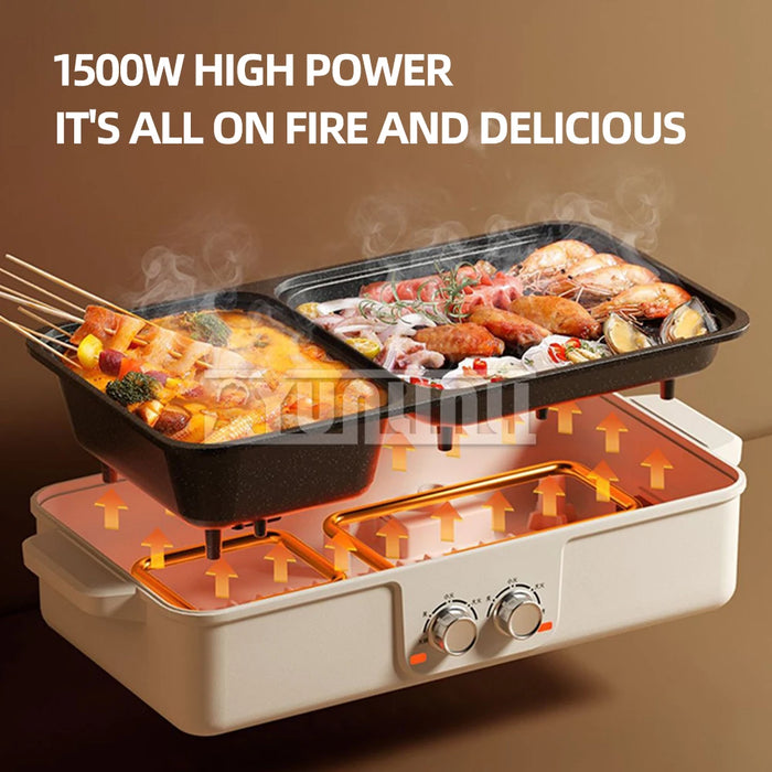 Household Grill Hot Pot Machine Electric Cooking Pot Barbecue Machine Electrique Pour Maison