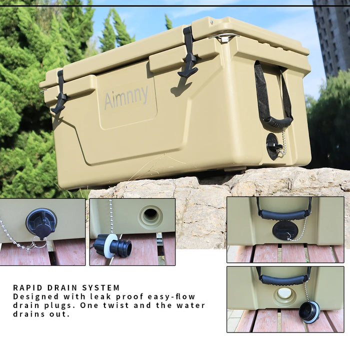 Quart Hard Cooler Insulated Portable Ice Chest Box for Beach, Drink, Beverage, Camping, Picnic, Fishing, Boat, Barbecue