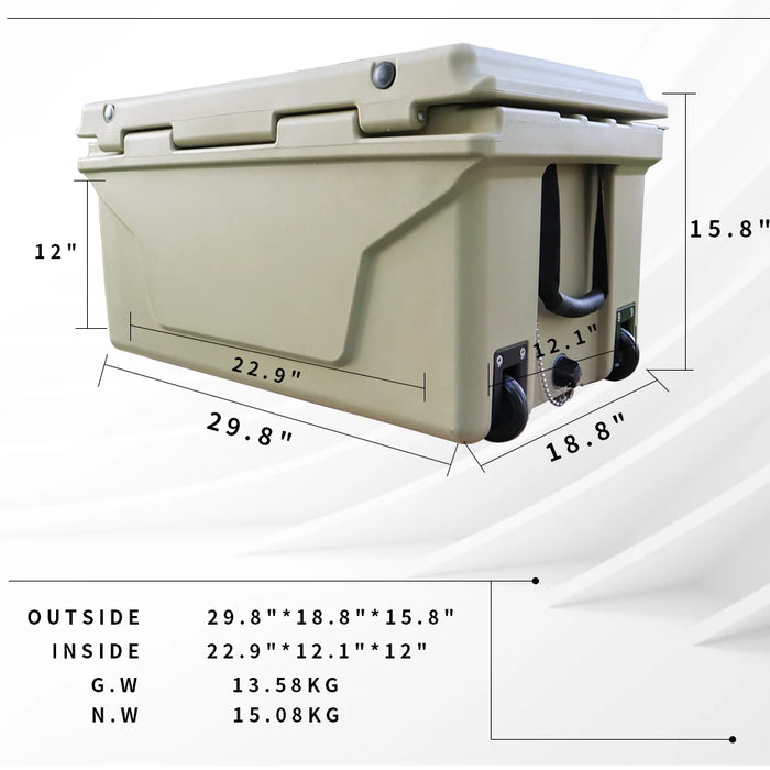 Quart Hard Cooler Insulated Portable Ice Chest Box for Beach, Drink, Beverage, Camping, Picnic, Fishing, Boat, Barbecue