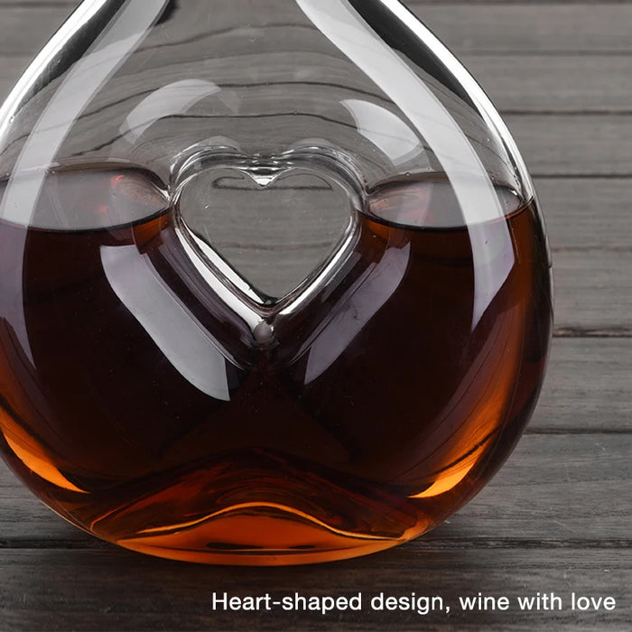 Heart-shaped Wine Decanter Crystal Wine Aerator Hand Blown Lead-free Crystal Glass Unique Design Wine Gift Accessories