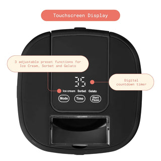1.5QT Ice Cream Maker with Touch Activated Display, Black Sesame by Drew Barrymore