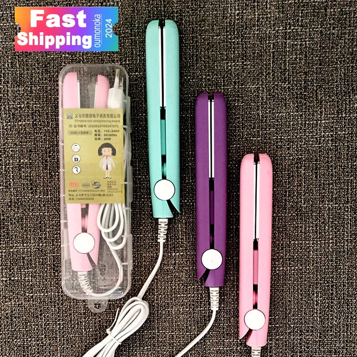 New Curling Iron Mini Hair Straightener Iron Ceramic Straightening Styling Tools Hair Curler Flat Iron Beard Straightener