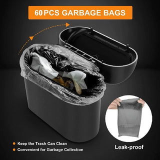 3/12Pcs Car trash can (with lid) contains 60 (300) garbage bags, small car trash can, leak-proof mini car accessories