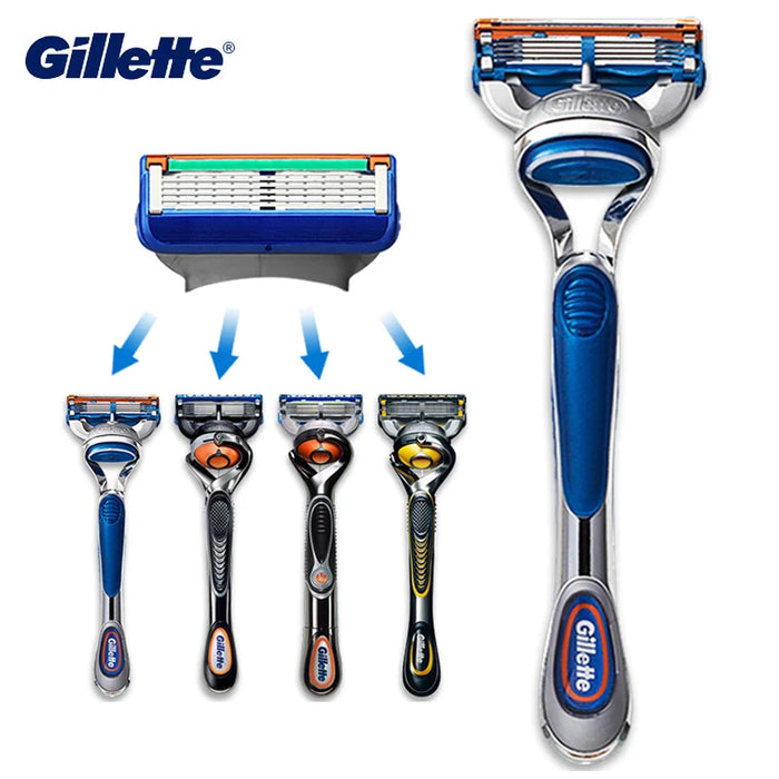 Original Gillette Fusion Razor for Men Face Hair Beard Shaving Manual Shaver Cassettes Replacement Razor Heads 5 Layers Blades