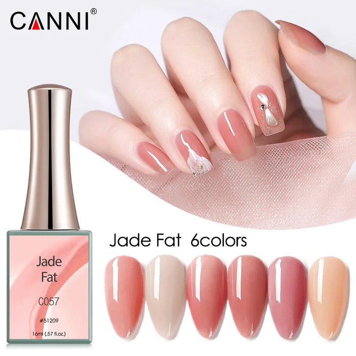 6pcs CANNI Nail Gel Polish VIP Kit Jade Fat Series Sparkle Diamond Set Cat Eye Gel Lacquer Full Coverage Semi Permanent