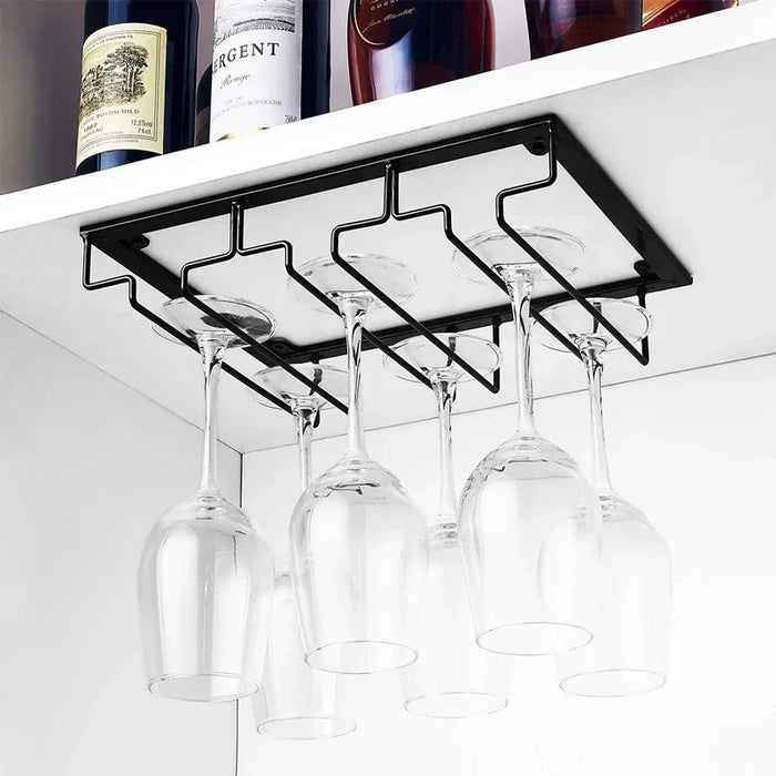 Wine Glass Rack Wall-mounted Multi-function Wine Glass Hanging Rack Family Kitchen Cupboard Bar Decoration Goblet Storage Rack