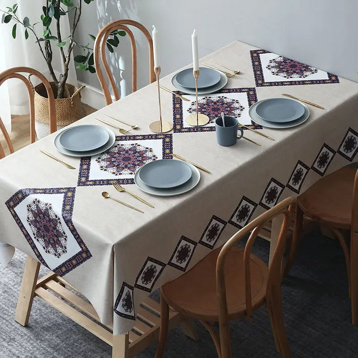 Tablecloth Waterproof Anti-scalding PVC Coffee Table Mat Household Thickened Tablecloth Wash Free Oil Proof Tablecover