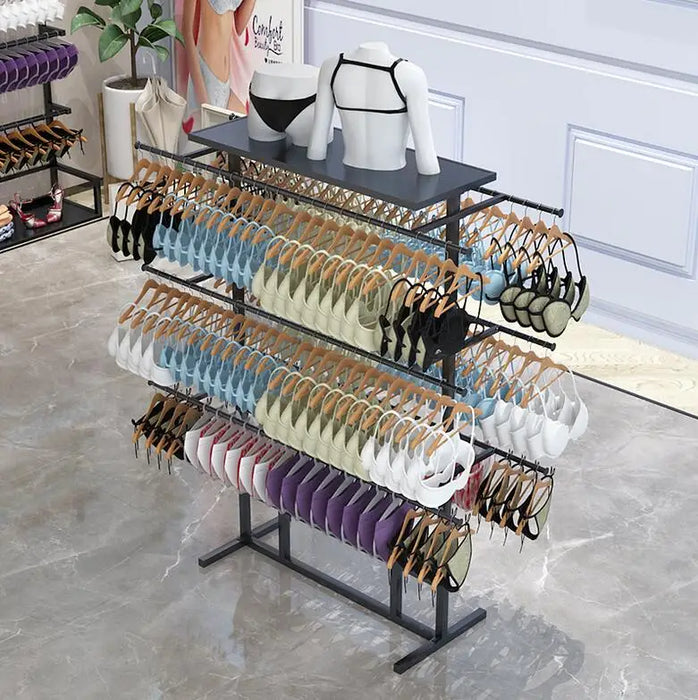 Underwear shop shelf metal underwear display shelf simple floor display shelf bra oval double-sided shelf