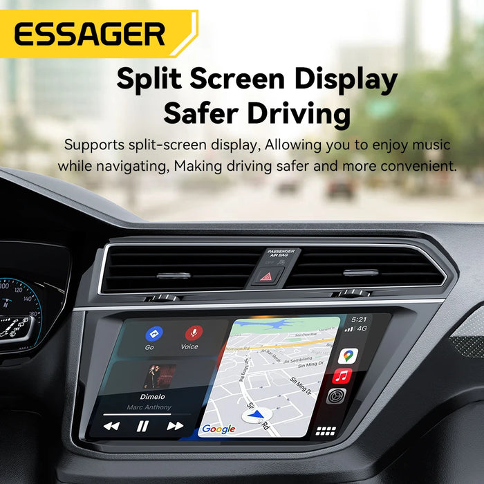 Essager Mini Carplay Wireless For Toyota Mazda Nissan Camry Suzuki Subaru Citroen Audi Mercedes Kia Ford Opel For iPhone IOS 15