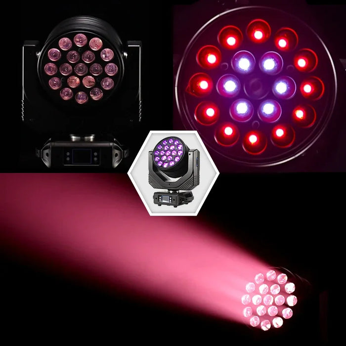 high power brightness 19pcs 40w led rgbw 4in1 zoom wash moving head light