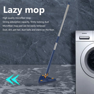 Strong Water Absorption Triangular Head Spin Mop Squeeze Mop Wet And Dry Hanging Handle Home Cleaning Tools With 3/5 Mop Cloth