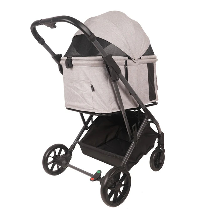 small animal pet dog cat carrier aluminum frame light weight seat detachable easy folding pet stroller