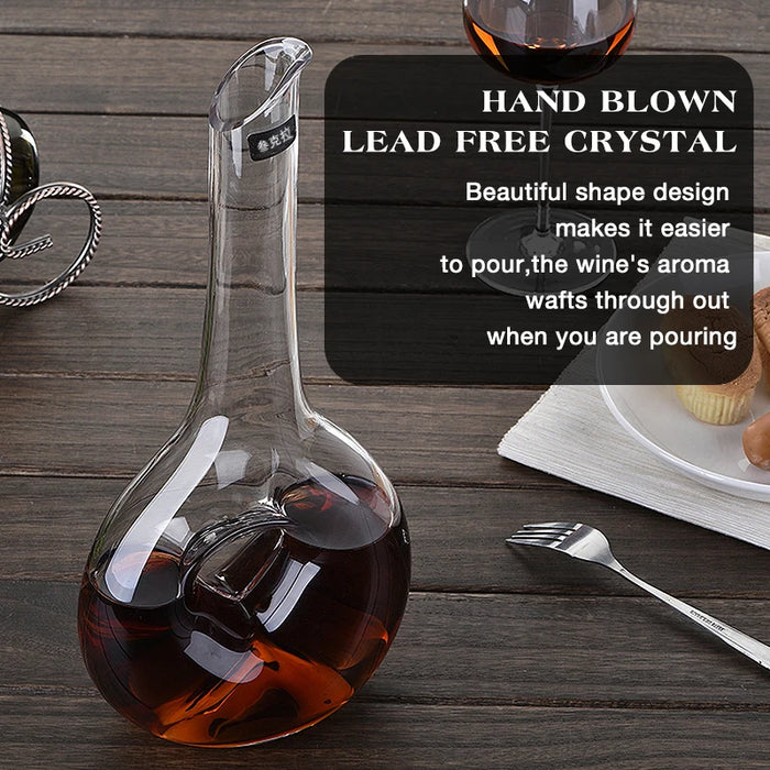 Heart-shaped Wine Decanter Crystal Wine Aerator Hand Blown Lead-free Crystal Glass Unique Design Wine Gift Accessories