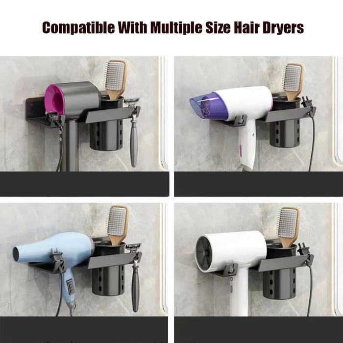 Wall Mounted Hair Dryer Holder Straightener Organizer Rack Bathroom Shelves Blower Storage Shelf Bathroom Products