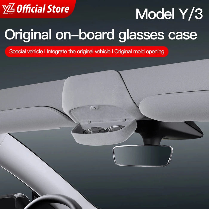 YZ Car Glasses Case For Tesla Model Y Model 3 Sunglasses Storage Clip Car Roof For TESLA Model3  Interior ModelY Accessories