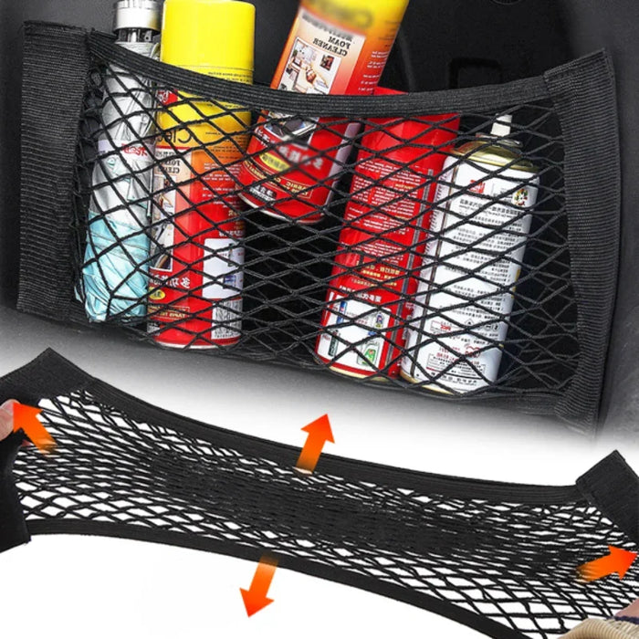 Car Elastic Mesh Fixed Straps Trunk Interior Organizer Seat Back Fixing Net Bag Extinguisher Car Goods Storage Fixing Strap