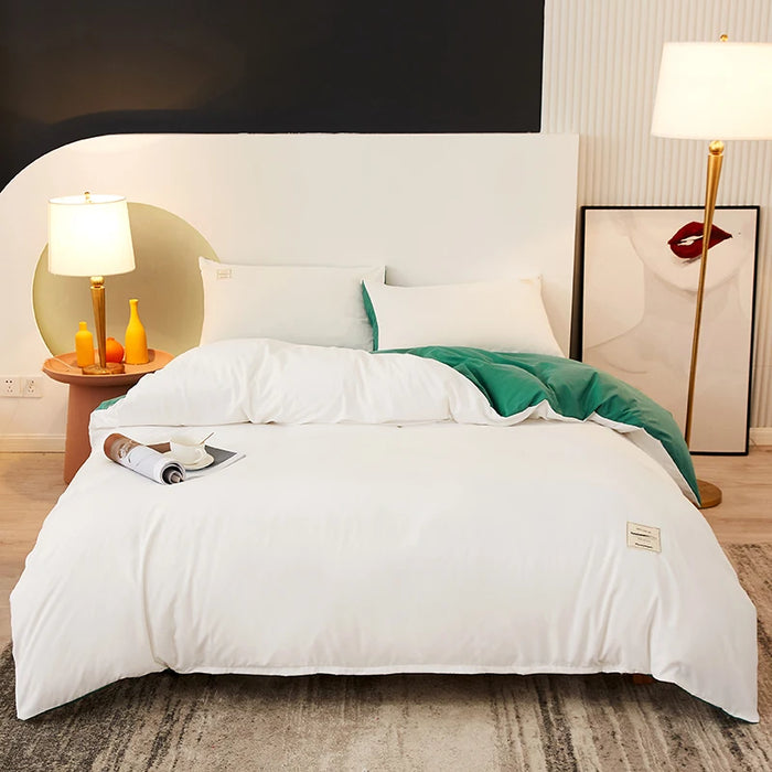 Bedding Set White Color Luxury Bedding Kit Cotton Duvet Cover Set Twin Queen King Size Bed Set 3pcs/4pcs Bed Sheet Sets