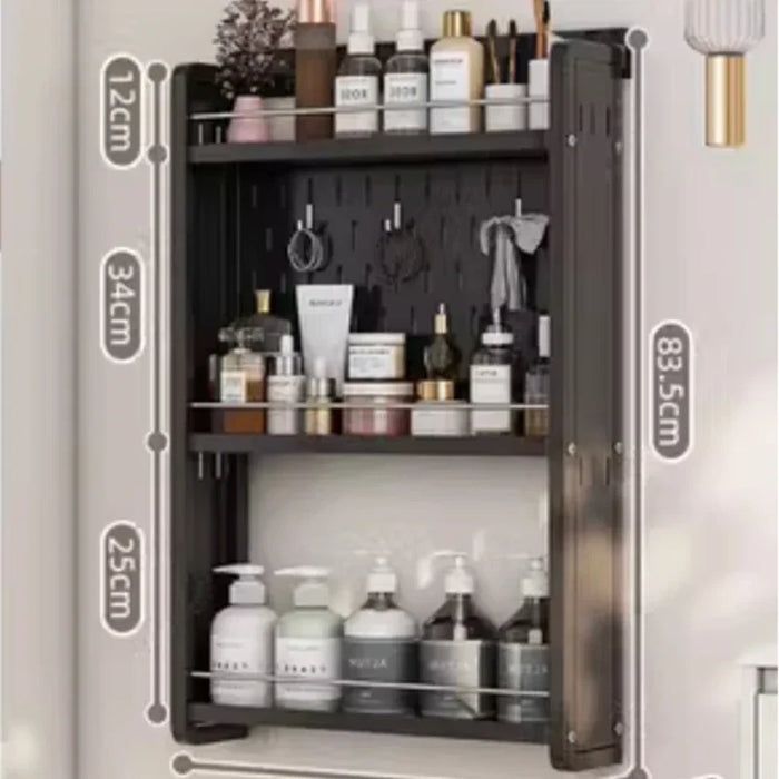 Bathroom Over-Door Shelves: Multi-Layer Storage Rack Wall-Mounted Cosmetics Organizer Gap Storage No-Drill Installation