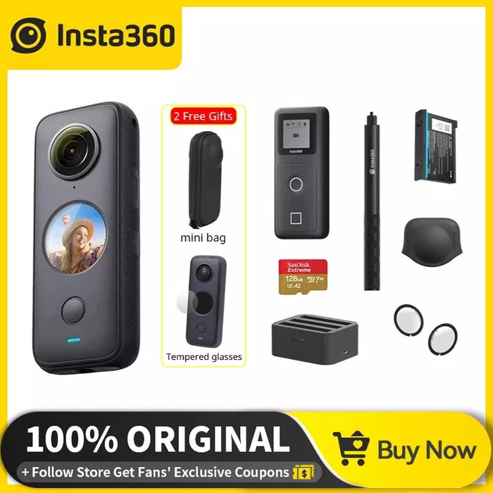 Insta360 One X2 Sport Panoramic Action Camera Insta 360 One X2 5.7K Video 10M Waterproof  FlowState Stabilization 1630mAh Camera