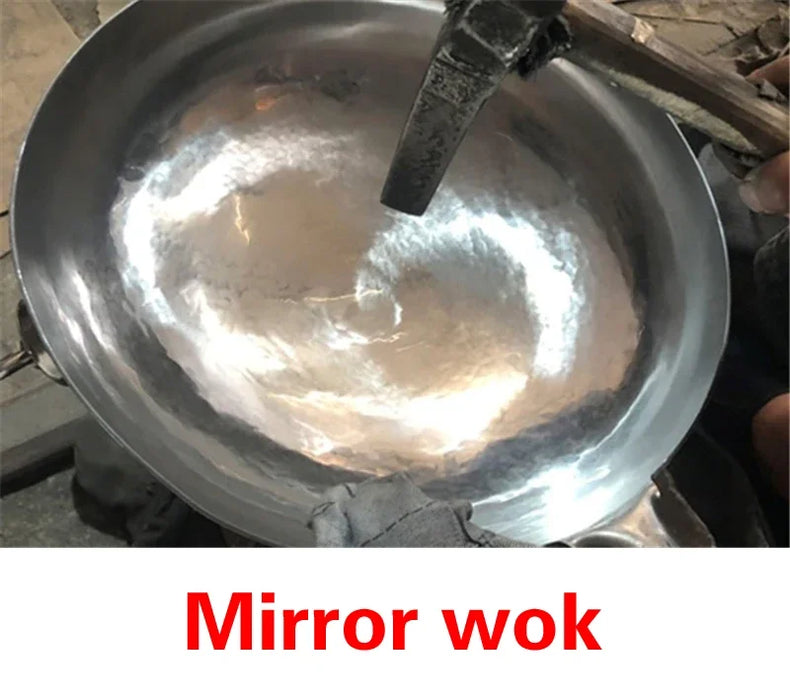 Chinese Professional woks 36000 times Hand forging Wok Hand Hammered Iron woks Stir-Fry Non Stick Carbon Steel Wok pan