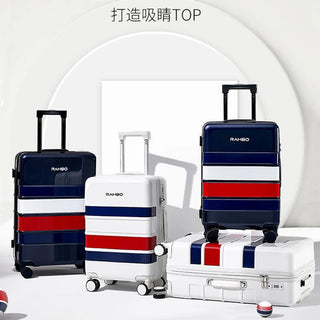 Color striped luggage female luggage Male password zipper boarding box Internet celebrity suitcase