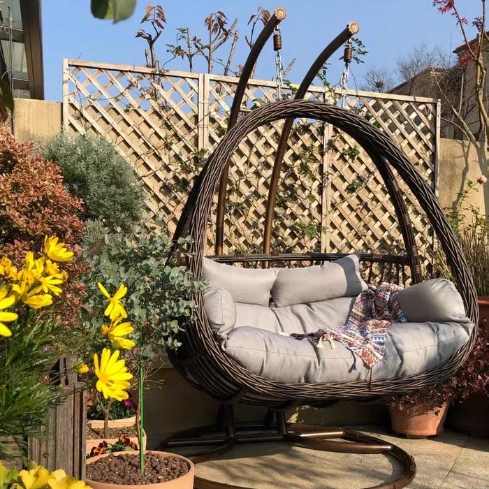 Outdoor swing chair courtyard bird's nest chair network celebrity double hanging basket leisure lazy chair balcony furniture