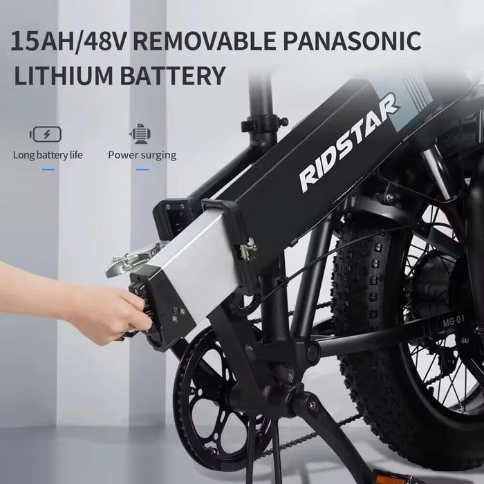 New H20 Electric Bicycle 48V 1000W Fat Tire Electric Bike 20 Inch folding Outdoor Best Mountain Bicycle Snow Ebike Waterproof