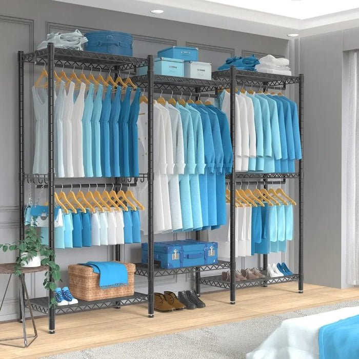 Compact Extra Large Clothing Racks Metal With 5 Hanging Rods Wardrobe Wardrobe Bedroom Furniture Hanger Home Wardrobes