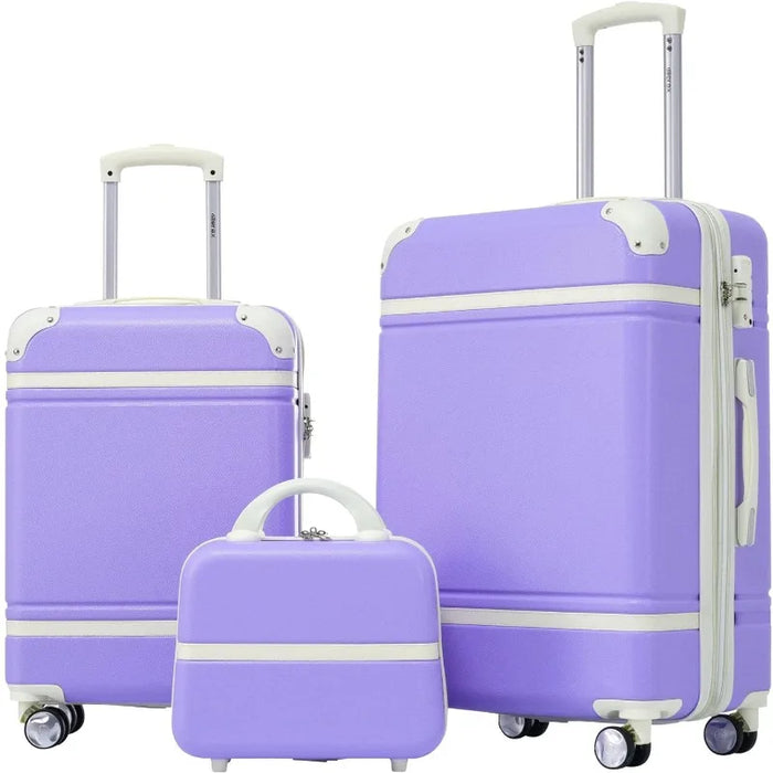 Luggage Suitcase Set with Cosmetic Case Expandable Spinner Wheels, Carry on Vintage Luggage