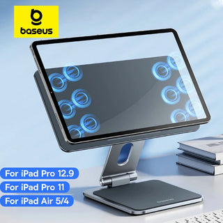 Baseus Magnetic Stand for iPad Pro 11 12.9 Inch Aluminum Adjustable Foldable Desktop Stand for iPad Air 5 Air4 10.9 Tablet Stand