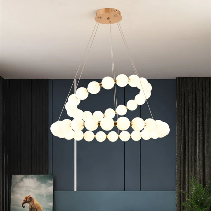 Nordic Magic Beans Pendant Lamps For Bedroom Restaurant Kitchen Double Layer LED Chandelier Home Improvement Hot Sale