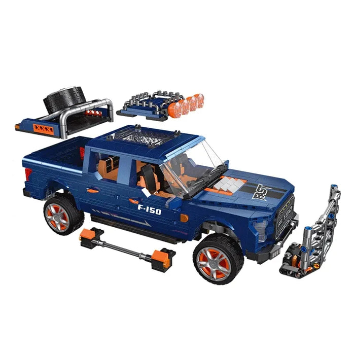 1293PCS Creative Ford Raptors 92020 F150 Pickup Truck Building Blocks Off-Road SUV Car Adults Toys Teens Assembly Christmas Gift