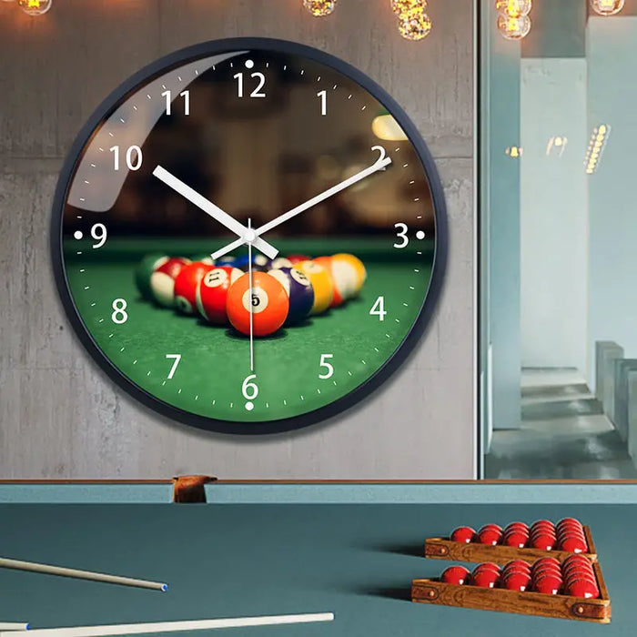 Billiard Room Decoration Wall Clock Household Modern Simplicity Billiard Hall Mute Round Clock Creative Club Hanging Decorations