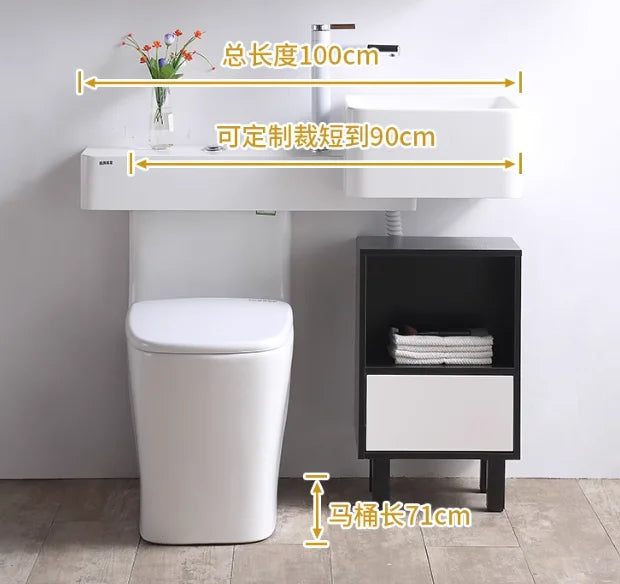 Minimalist small unit wash basin with integrated toilet sink, sink, wash basin, integrated toilet