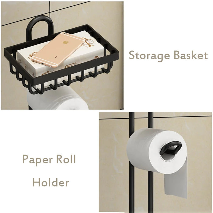 Toilet Paper Roll Holder Stainless Steel Floor Toilet Paper Hanging Rack Toilet Bathroom Paper Rack Shelf Paper Towel Storage