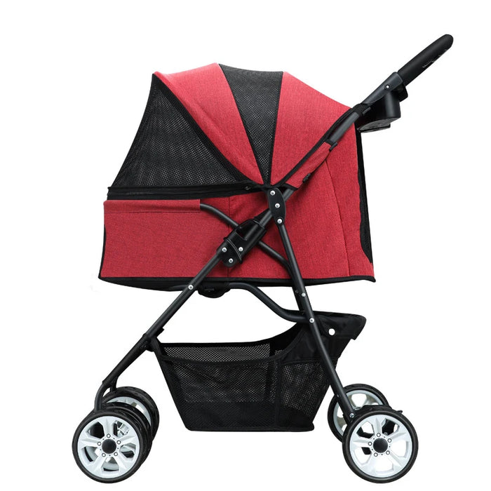 Factory wholesale portable and folding pet stroller separate pet dog stroller with 4 wheels