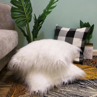 Nordic Faux Fur Cushion Cover Artificial Wool Throw Pillowcase Cushion Case Home Soft Living Room Bedroom Car Decorative 50x50cm