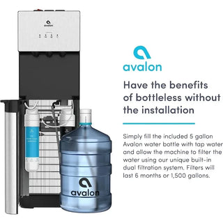 Avalon A3F Bottom Loading Water Cooler Dispenser with BioGuard-3 Temperature Settings-UL-Filtered